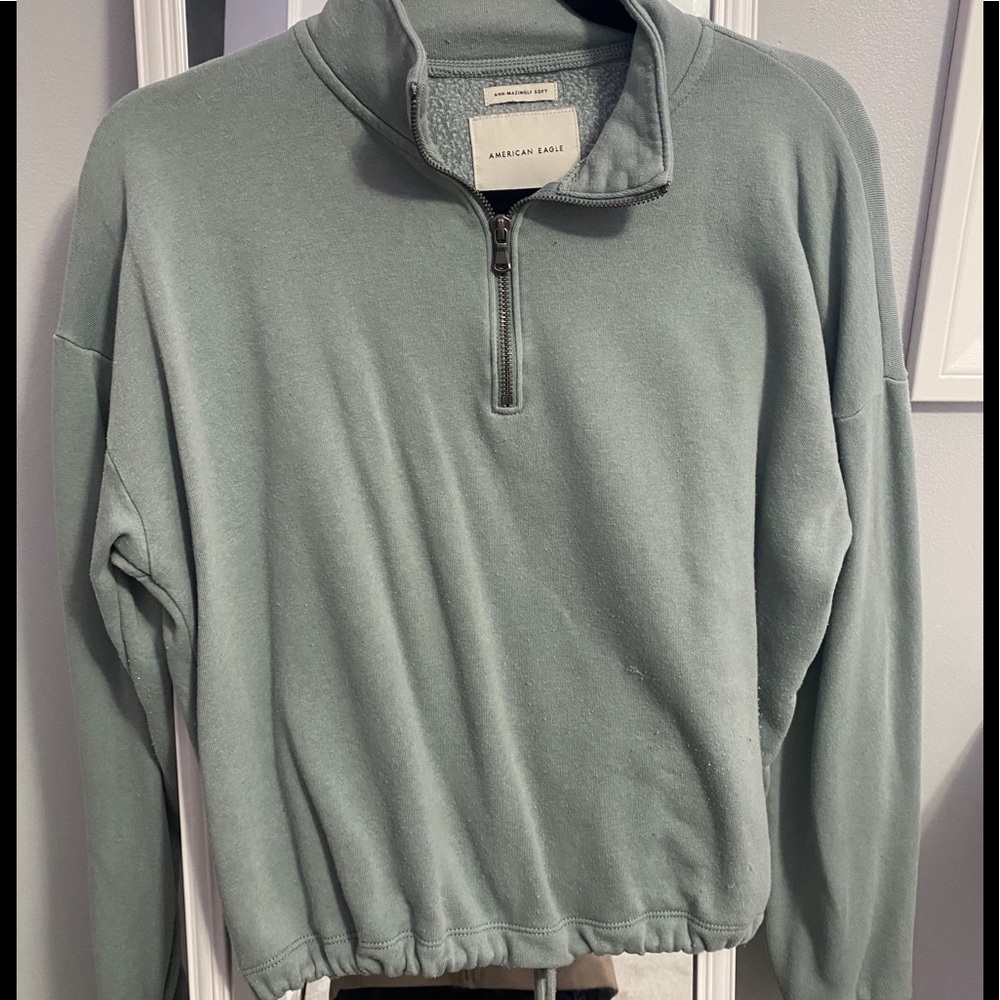 half zip up american eagle sweater